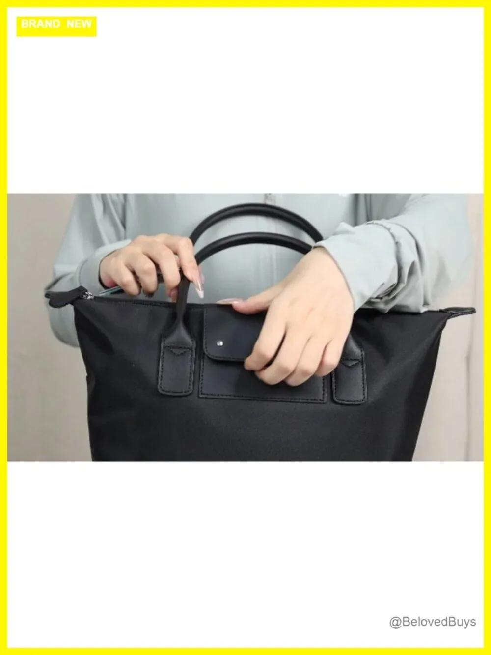 Medium Work Tote Bag Lightweight Nylon Travel Purse with Pockets